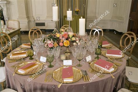 Examples Table Settings Shown State Dining Editorial Stock Photo ...