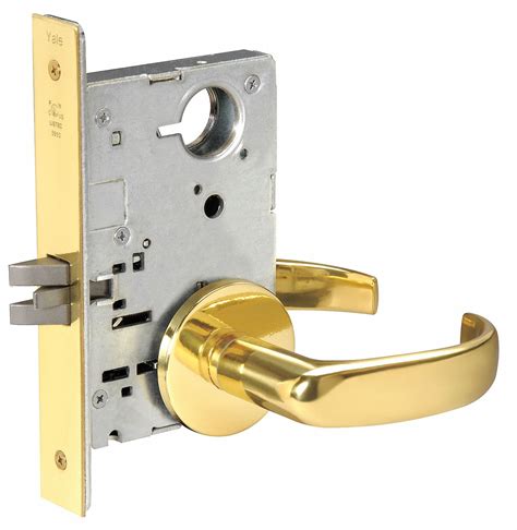 YALE, Passage Lever Locksets, Brass, Door Lockset - 4ECR4|PBR8801FL x 605 - Grainger