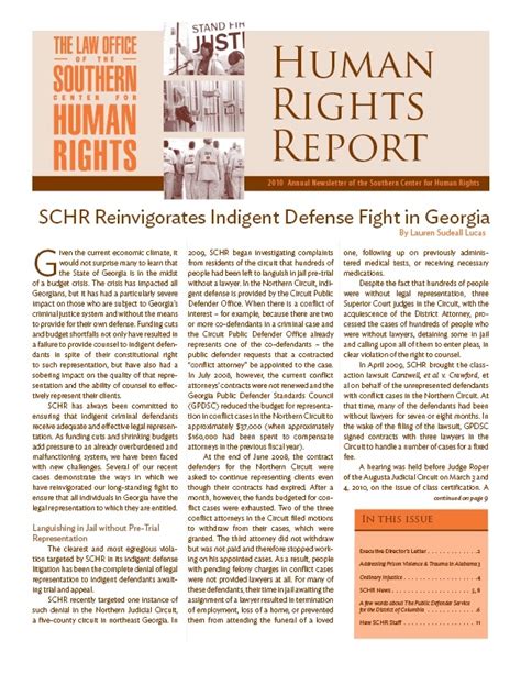 The Human Rights Report – Southern Center for Human Rights