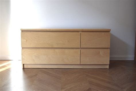 IKEA MALM low level 4 drawer chest *birch veneer* | in Edinburgh | Gumtree