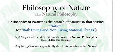 Philosophy of Nature