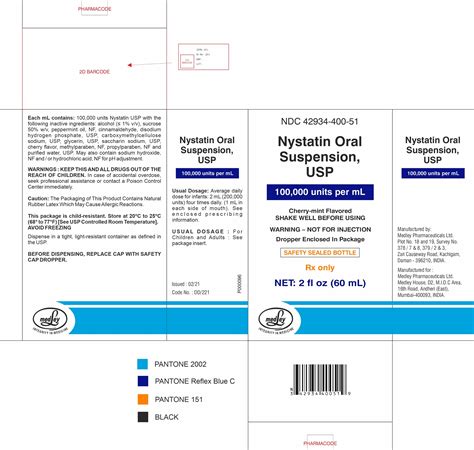 Nystatin Oral Suspension, USP (100,000 units per mL)