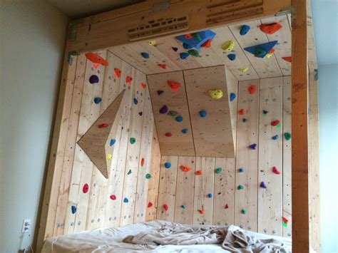 This solved both the space issue and the need you buy a separate crashpad! | Home climbing wall ...