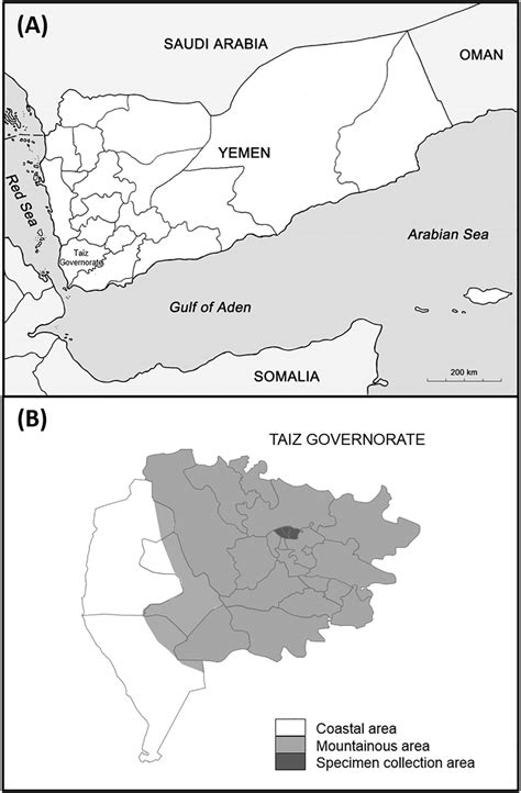 Map of Yemen and Taiz governorate. | Download Scientific Diagram