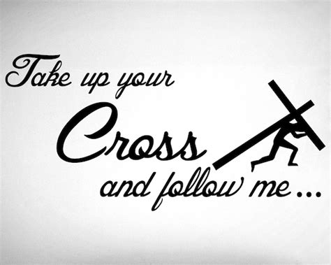 Take up Your Cross and Follow Me Wall Decal 0062 Matthew | Etsy