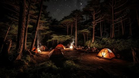 Tents At Night Set Up In The Woods Background, Camping Night, Hd ...