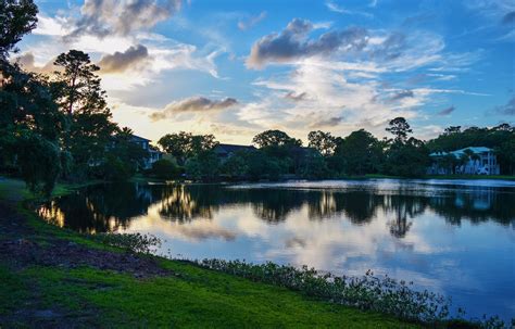 Free photo: Lake during Sunrise - Clouds, Reflections, Trees - Free Download - Jooinn