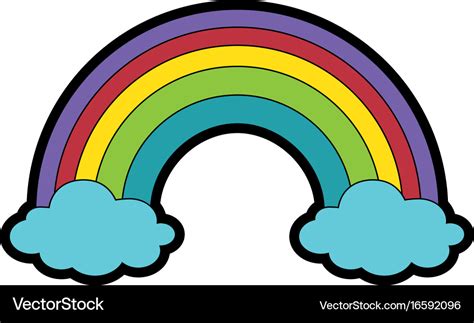 Beautiful rainbow cartoon Royalty Free Vector Image