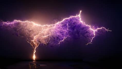 Premium Photo | Purple lightning storm