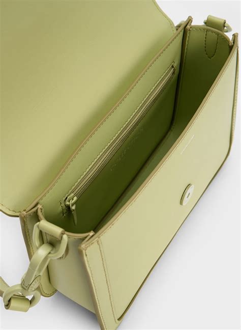 Green Gabine Leather Crossbody Bag - CHARLES & KEITH NZ