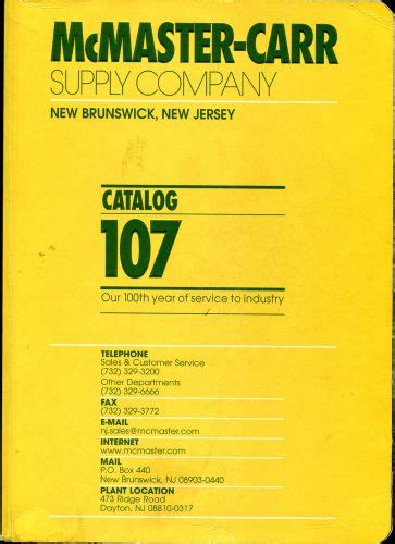 McMaster-Carr Supply Company Catalog 107 100th anniversary Edition ...