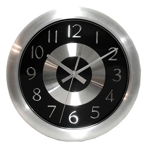 Mercury Black 10-inch Black/ Polished Aluminum Wall Clock - 14112026 - Overstock.com Shopping ...