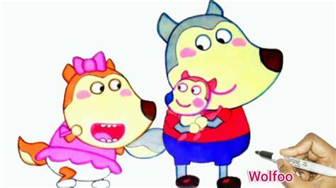 wolfoo family cartoon drawing - Letty Pham