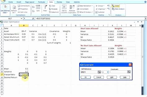 9 Efficient Frontier Excel Template - Excel Templates