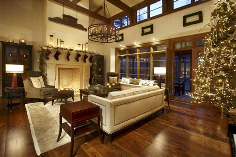 A rustic style great room by "Parkyn Design" www.parkyndesign.com | Traditional family room ...