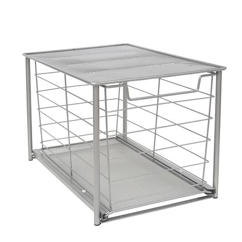 Mainstays Large Stackable Slide-Out Drawer Organizer, Satin Nickel, 15" x 10 " X 9.3" - Walmart.com