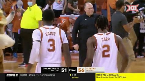 Oklahoma State vs No. 23 Texas Men's Basketball Highlights - Win Big Sports