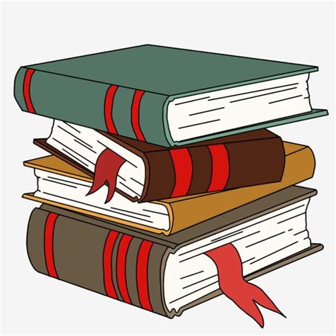 A Stack Of Books School Supplies Cartoon Books Reading Books PNG ...