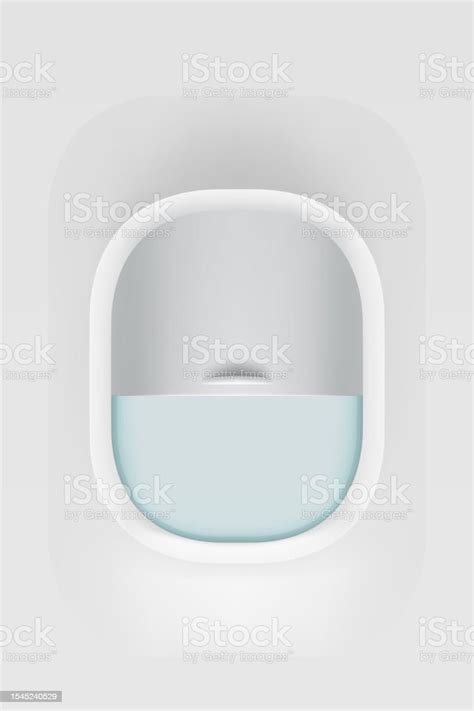 Transparent Airplane Window Front View On White Stock Illustration ...