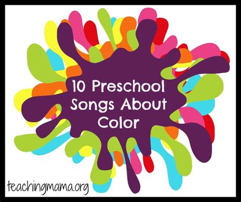 10 Preschool Songs About Colors | Color songs, Preschool songs, Color activities