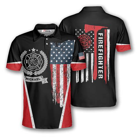 Firefighter Vintage American Flag Custom Firefighter Shirts for Men ...