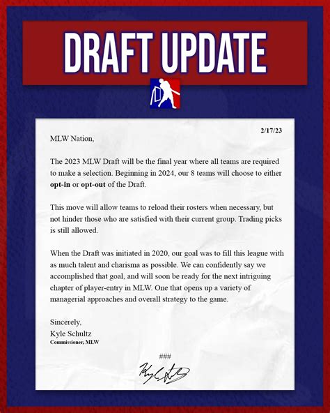 MLW Wiffle Ball on Twitter: "🚨2023 MLW DRAFT ORDER AND FUTURE DRAFTS ...