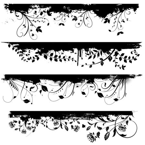 Floral borders in color black Vector | Free Download