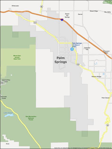 Palm Springs California Map - GIS Geography