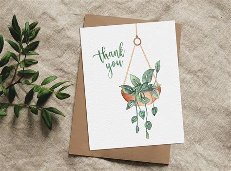 Plant Thank You Card Greenery Thank You Card Plant Parents - Etsy