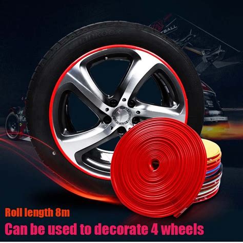 DFGH Red Car Wheel Rim Edge Protector Ring Tire Guard Sticker Line ...