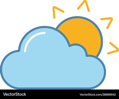 Partly cloudy color icon Royalty Free Vector Image