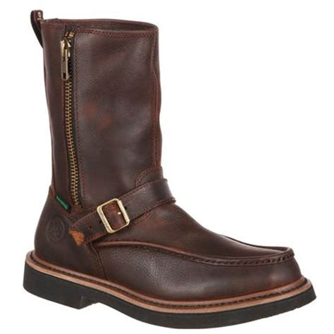 Georgia Wellington G4124 Side Zipper Work Boots - Family Footwear Center