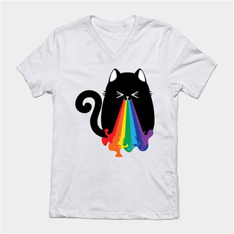 Black cat throwing up rainbow on Pantone Canvas Gallery