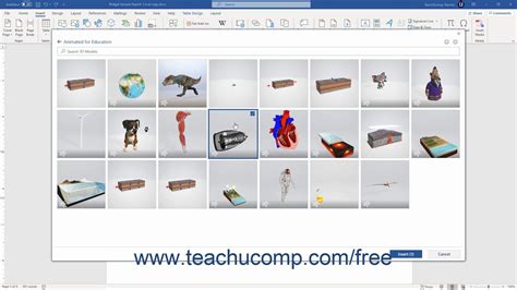 Word 2019 and 365 Tutorial Inserting 3D Models Microsoft Training - YouTube