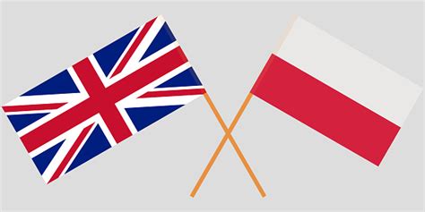 Poland And Uk Crossed Polish And England Flags Official Colors Correct Proportion Vector Stock ...