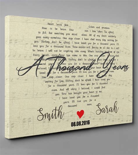 Heart Shaped Song Lyrics Custom Canvas Print | 365Canvas | Custom canvas prints, Shape songs ...