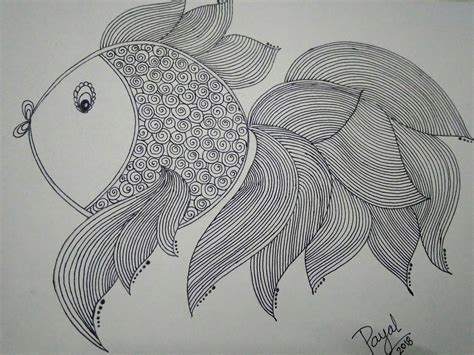 Doodle Fish Art By Payal Parikh, Drawing Fine Art for Sell