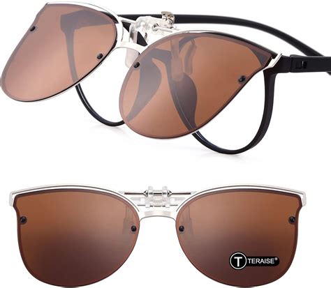 Exquisite Women’s Clip-on Sunglasses Polarized Clip-on Flip Up Cat Eye Sunglasses Driving Travel ...