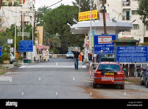 Border to the Turkish Republic of North Cyprus on Green Line in Nicosia ...