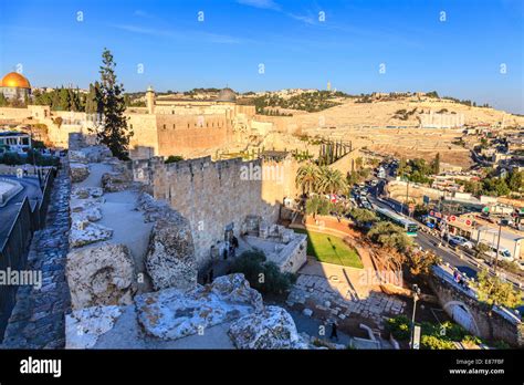 A view to Mt. Olive from Jerusalem city wall Stock Photo - Alamy