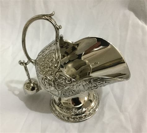 Vintage elegant silver plated sugar bowl with spoon, ca. 1960-1970 ...