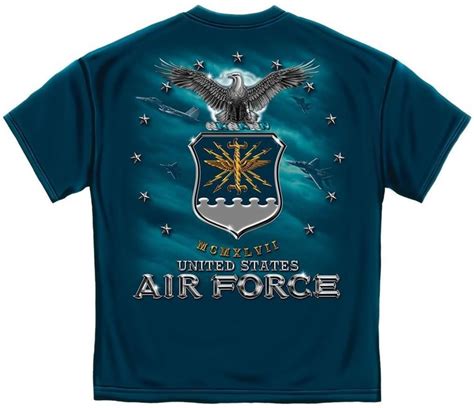 Details about New AIR FORCE MISSILE SHIRT USAF LICENSED T-Shirt MILITARY BLUE EAGLE | Casual ...