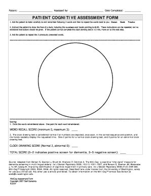 Mini Cog PDF: Complete with ease | airSlate SignNow