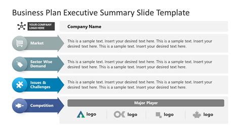 Business Plan Executive Summary Slide Template