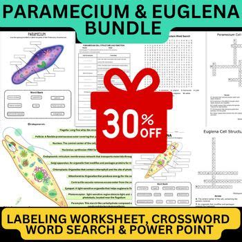 Paramecium and Euglena Protist Cell Structure Bundle Power Point and Worksheets | Scientific ...