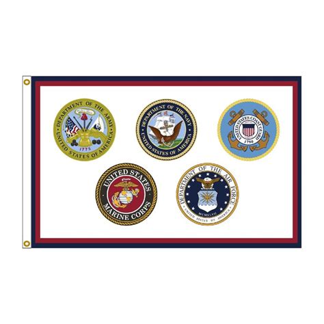 U.S. Armed Forces Flag - 5 branches - various sizes | Military flag, Department of the navy ...