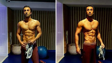 Ranbir Kapoor flaunts his toned abs in shirtless pics shared by fitness ...