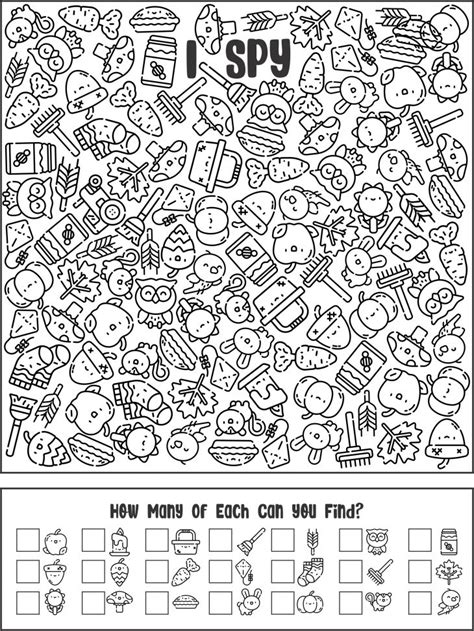 I Spy Activity Worksheet