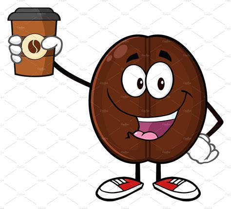 Cute Coffee Bean Character | Photoshop Graphics ~ Creative Market