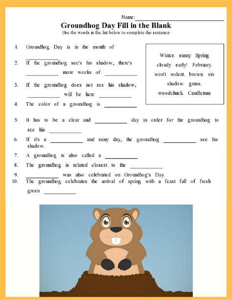 Free Groundhog Day Printables - Printable Word Searches